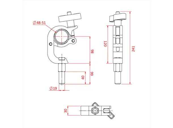 Doughty T58863 Trig. Little Tom Cl. Trigger Little Tom Clamp 19Mm Spigot 