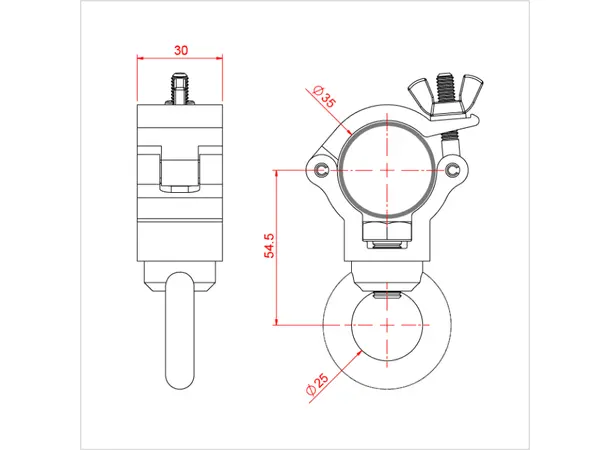 Doughty T5892001 Atom Hang. Clamp Atom Hanging Clamp (To Suit 35Mm) B. 