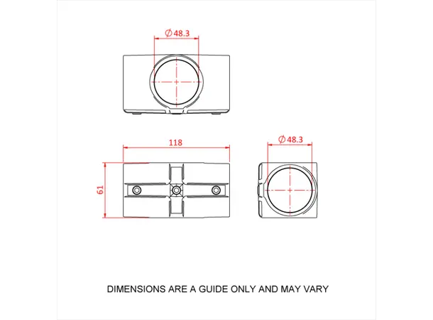 Doughty T194007E Two Socket Cross TWO SOCKET CROSS (slimline) 