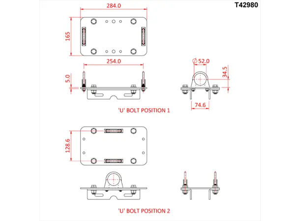 Doughty T42979 H/D Univ. Ass. - Single H/D Universal Plate Assembly - Single 