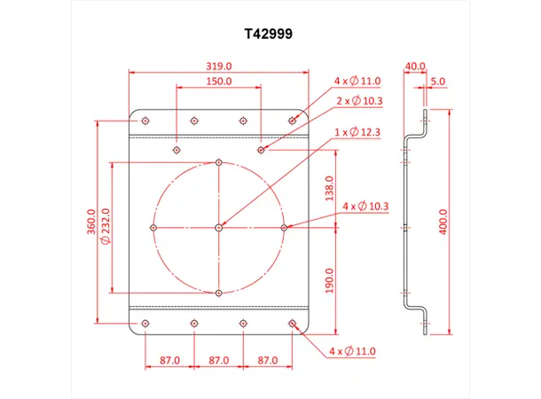 Doughty T42998 Wall Mount. Plate (150Mm) Wall Mounting Plate (150Mm) 