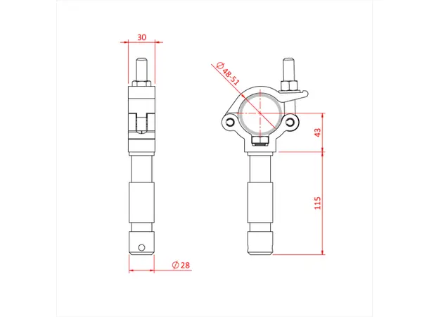 Doughty T58087 L/W S/L Big B. Cl. 29Mm L/W Slimline Big Ben Clamp 29Mm Spigot 
