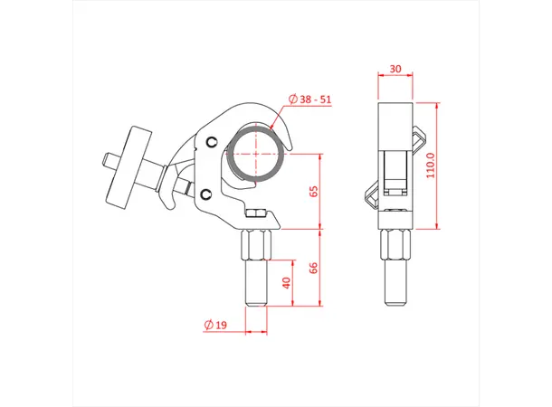Doughty T58320 Q/T S/L Little Clamp Q/T Slimline Little T Clamp 19Mm Spigot 