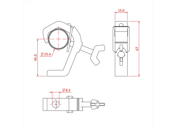 Doughty T58451 Atom G Clamp (Black) Atom G Clamp (Black) 