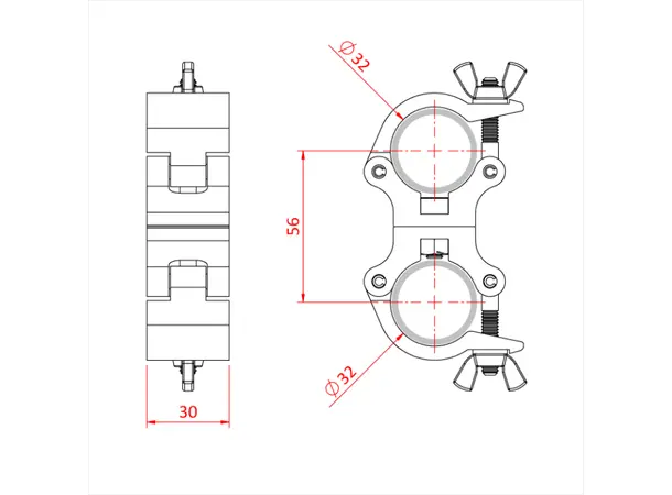 Doughty T58815 Atom Paral. Coupler Atom Parallel Coupler (To Suit 1 1/4") 