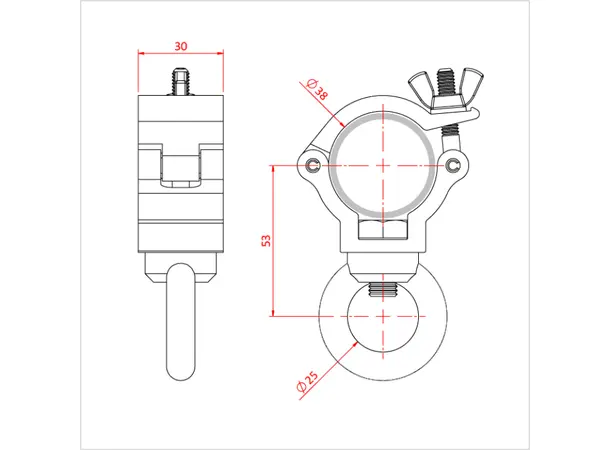 Doughty T5899001 Atom Hang. Clamp Atom Hanging Clamp (To Suit 1 1/2") B. 