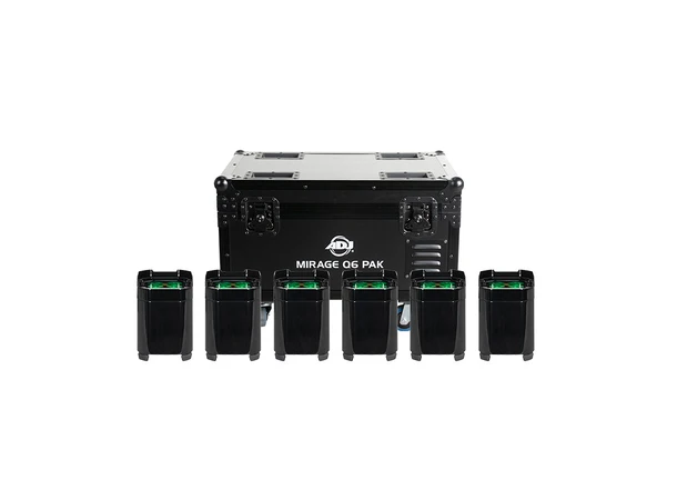 ADJ Mirage Q6 Pak Black Flight case with charging solution 