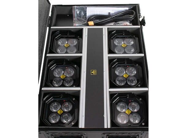 ADJ Mirage Q6 Pak Black Flight case with charging solution 
