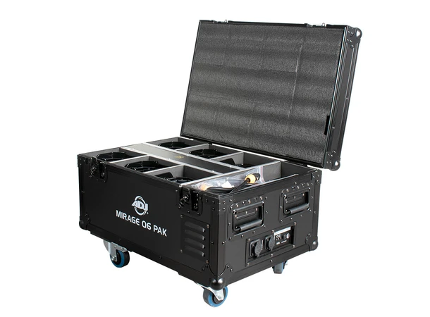 ADJ Mirage Q6 Pak Black Flight case with charging solution 