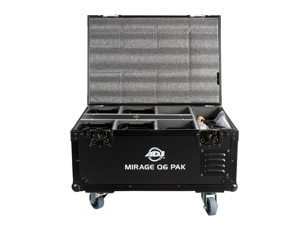 ADJ Mirage Q6 Pak Black Flight case with charging solution