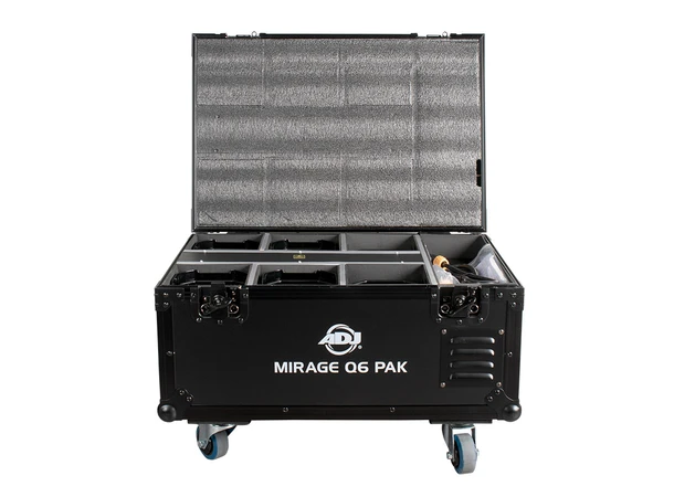 ADJ Mirage Q6 Pak Black Flight case with charging solution 