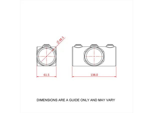 Doughty T11900 Two Socket Crossover PIPECLAMP TWO SOCKET CROSSOVER 