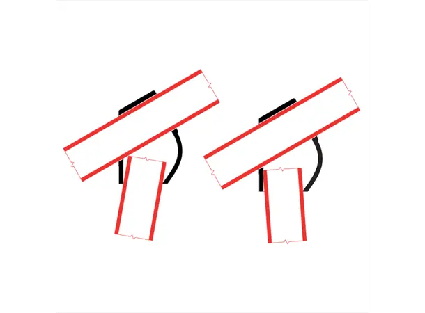 Doughty T12900 Adj. Short Tee PIPECLAMP ADJ. SHORT TEE (30-60 degree) 