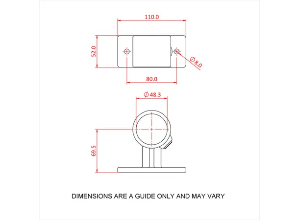 Doughty T14300 Handrail Bracket PIPECLAMP HANDRAIL BRACKET 