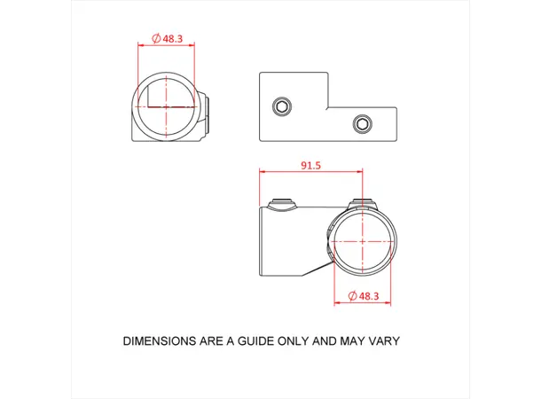 Doughty T14800 Short Tee Swivel PIPECLAMP SHORT TEE SWIVEL (pair) 