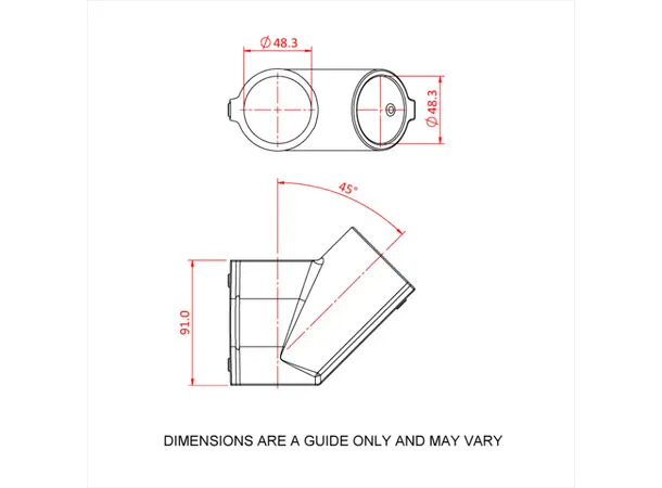 Doughty T194006 Angle Tee 45 Deg. ANGLE TEE 45 deg. 
