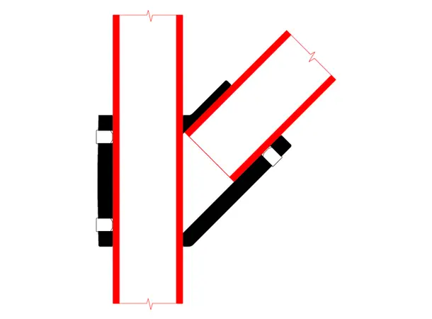 Doughty T194006 Angle Tee 45 Deg. ANGLE TEE 45 deg. 