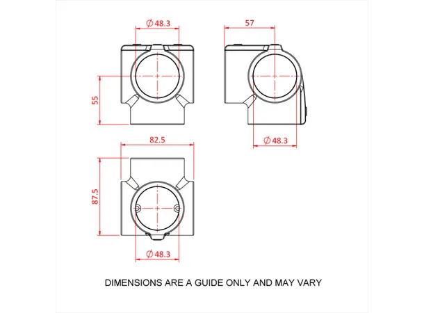 Doughty T194011 Corner With Through Tube CORNER WITH THROUGH TUBE 