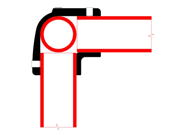 Doughty T194011 Corner With Through Tube CORNER WITH THROUGH TUBE 