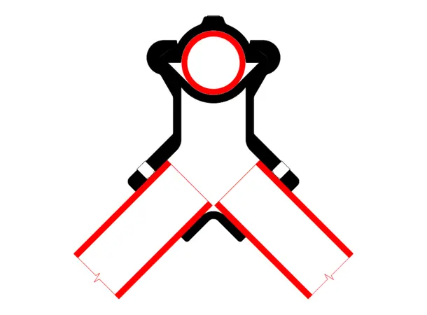 Doughty T194022S Modular Corner. MODULAR CORNER WITH THROUGH CENTRE TUBE 