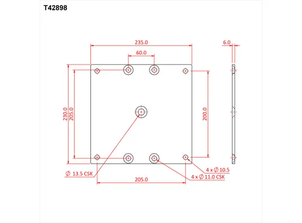 Doughty T42899 Wall Side Plate Wall Side Plate (J) To Suit 180Mm S 
