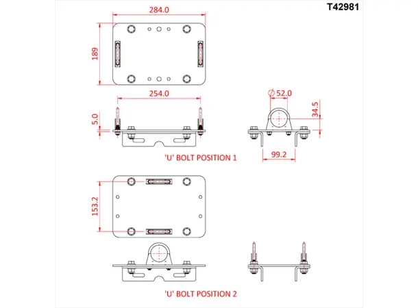 Doughty T42982 H/D Univ. Ass. - Quad H/D Universal Plate Assembly - Quad 