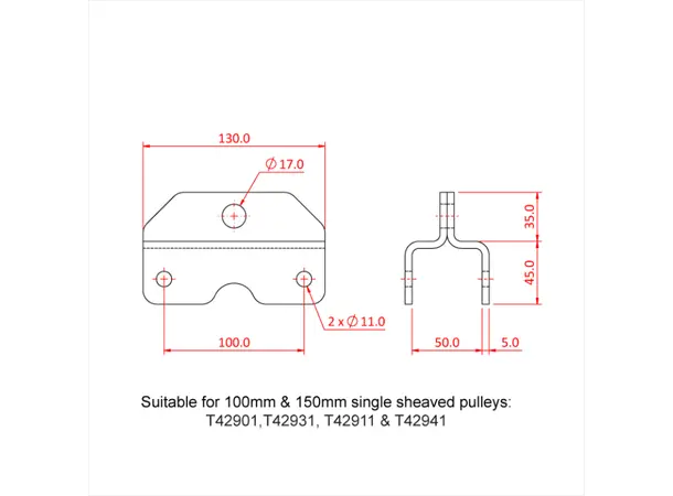 Doughty T42987 200Mm Single H/D Pulley 200Mm Single H/D Pulley Awning 