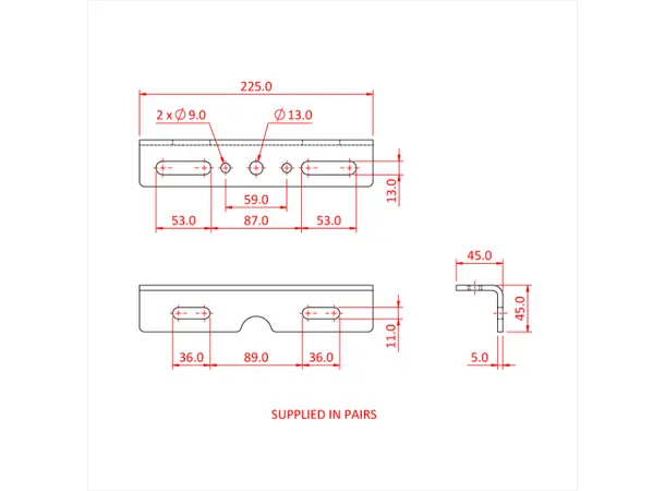 Doughty T42995 Multi. Brackets Multi. Brackets 450Mm Suit 6-12" 