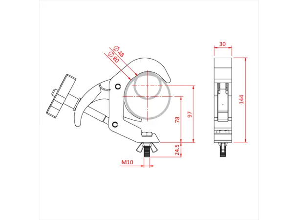 Doughty T58506 Titan Q/T S/L Hook Cl. Titan Q/T Slimline M12X50 B&W 