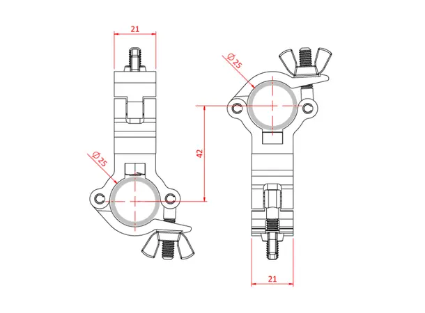 Doughty T5887501 Atom Swivel Coupler Atom Swivel Coupler (To Suit 1") (Black) 