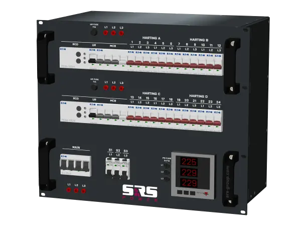 SRS PDU 4xCEE32/5, 6xRGU, PM 9U, in: CEE125/5, out: 2xCEE63/5 