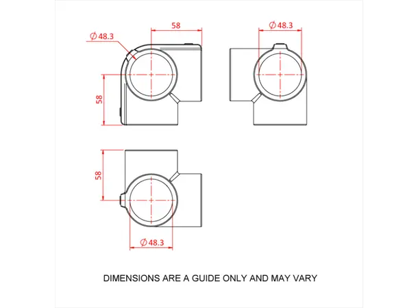 Doughty T194009 3 Way 90 Deg. Elbow 3 WAY 90 deg. ELBOW 