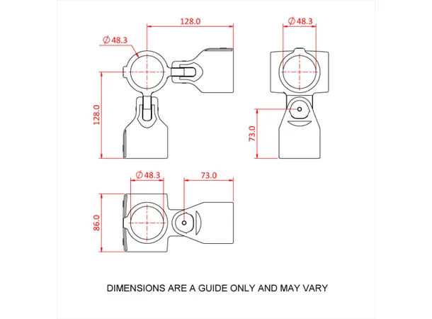 Doughty T194027 Swivel D. Side Out. SWIVEL DOUBLE SIDE OUTLET TEE COMB. 