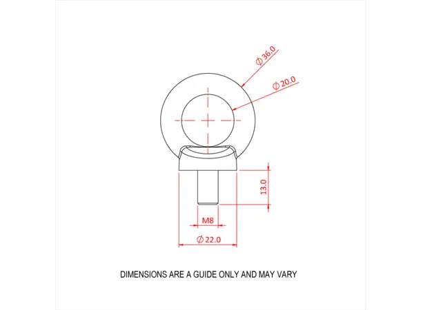 Doughty T39702 Eyebolt M8 (Large Eye) Eyebolt M8 (Large Eye) 