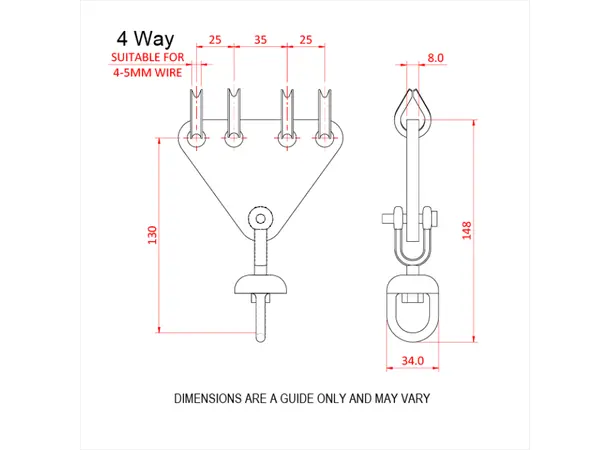 Doughty T41200 Swivel Clew 5 Way Swivel Clew 5 Way 250 Kgs. 