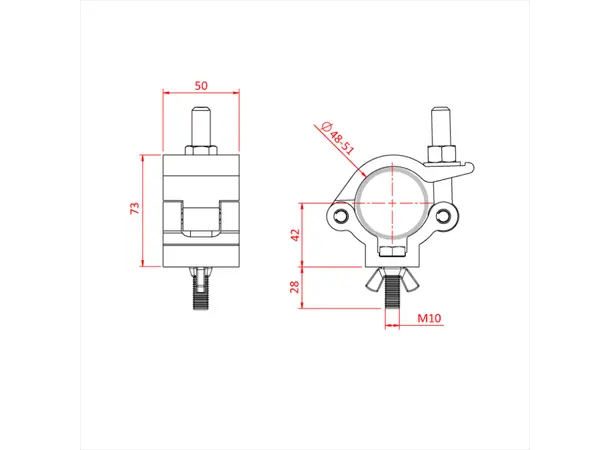 Doughty T58106 L/W Hook Cl. M12X50 L/W M12X50 Bolt&Wing 