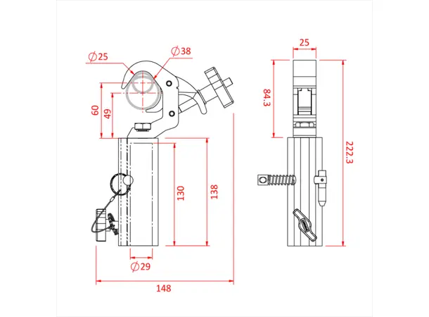 Doughty T58161 Baby Q/T Tv Clamp Baby Q/T Tv Clamp 29Mm Rec. 