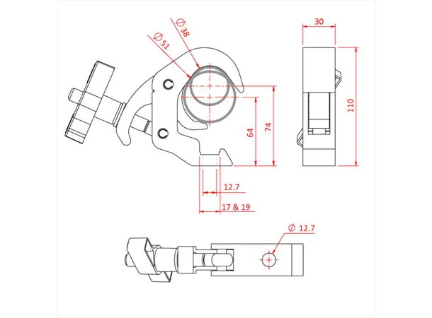 Doughty T58300 Quick Trigger S/L Clamp Quick Trigger Slimline Clamp Basic 
