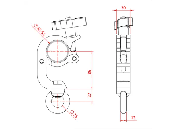 Doughty T5886201 Trig. Cl. Hang. Clamp Trigger Clamp Hanging Cl. M12 Eye-340Kg 