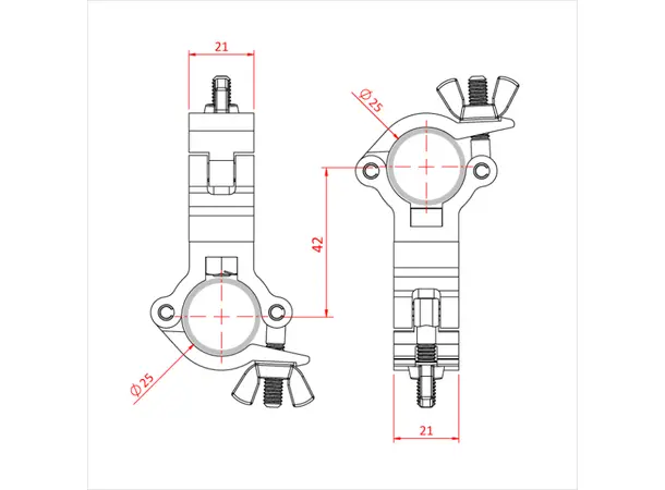 Doughty T58885 Atom 90 Deg. Fix. Coup. Atom 90 Deg. Fixed Coupler (To Suit 1") 
