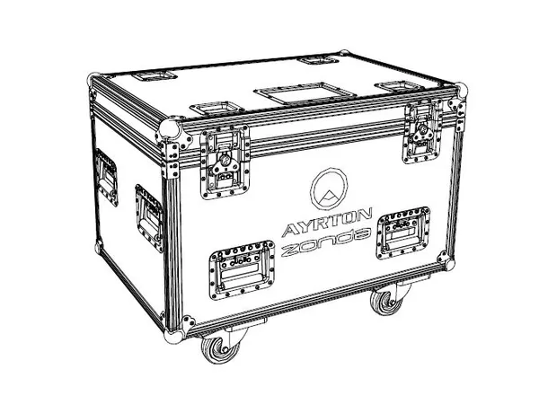 Ayrton Zonda 3 (4) Flightcase NO Foam Wheels, 8 handles, 4 plates, 90 x 60 