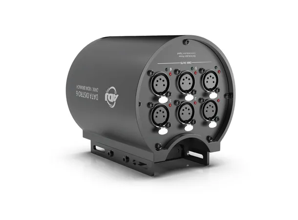 ADJ Data Distro 6 5-pin XLR, og 6x 5-pin XLR-utganger 