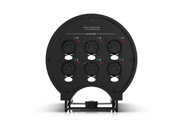 ADJ Data Distro 6 5-pin XLR, og 6x 5-pin XLR-utganger 