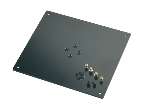 K&M 26792 Bearing plate, Black w/4spikes & 4rubber knobs. D:320x5x280mm 