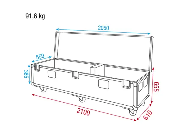 Highlite Wentex Pipe & Drape Case Complete 21 m wide, 450x450 Base plate 