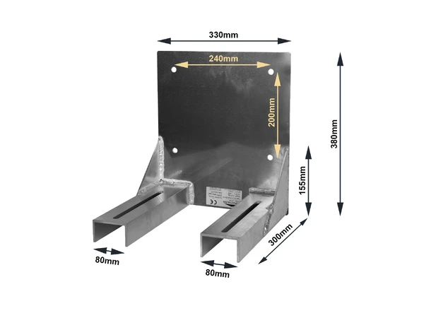 DuraTruss Wall Mount 400kg Black High capacity wall mount 