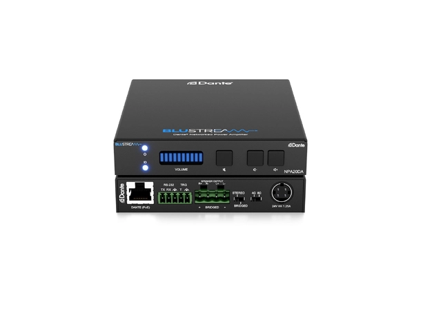 Blustream NPA20DA Amplifier with Dante PoE+, 2 x 10W @ 4 / 8 ohm 