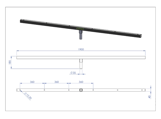 Fenix Mechanised transverse bar, squared MEGARA / ELV Series 