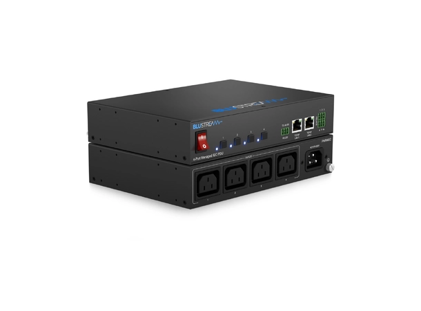 Blustream PWR4IEC 4 Port Managed IEC PDU Supports TCP/IP and RS-232 control 