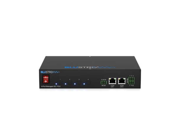 Blustream PWR4IEC 4 Port Managed IEC PDU Supports TCP/IP and RS-232 control 